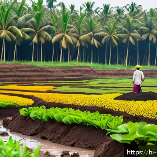 Home 32 유기농업 전문가의 직무와 연봉 - A vibrant organic farm scene in rural India during daylight, showcasing farmers applying natural com...